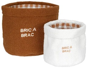 Atmosphera Créateur d'intérieur Súprava 2 froté úložných košíkov BRIC À BRAC, terakotová a biela