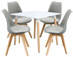 Jedálenský stôl 80x80 UNO + 4 stoličky QUATRO šedé