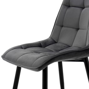 JAKS Jedálenská stolička Chic velvet tmavo šedá