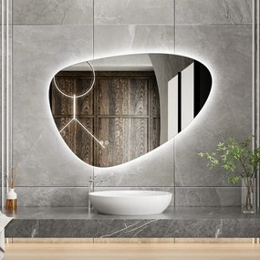 Erga Amelia, asymetrické LED zrkadlo 100x70 cm, 3630 lm, 3 farby svetla, zadné osvetlenie, ERG-V01-407-1070-00