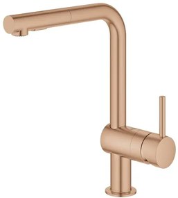 Drezová batéria GROHE Minta s vyťahovacou spŕškou, 2 prúdy Warm Sunset 30274DA0, 1 ks