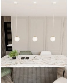 Luster na lanku ROYAL 1xE14/10W/230V pr. 14 cm biela