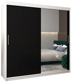 Šatníková skriňa 200 cm Toki 2 (Biela matná + Čierna matná). Akcia -20%. Vlastná spoľahlivá doprava až k Vám domov. 1065014