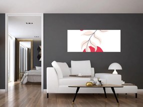 Obraz - Ružová florálna abstrakcia N⁰2 (120x50 cm)
