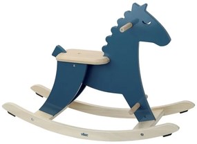 Vilac Drevený hojdací koník modrý
