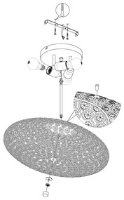 Eglo 95285 - Stropné svietidlo CLEMENTE 3xE27/60W/230V