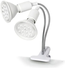Flexibilná stolná lampa s klipom PLANTY 2xE27/30W/230V biela