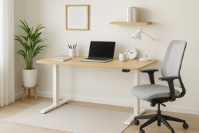 Herný stôl BR01 svetlohnedý s bielym rámom 140 cm