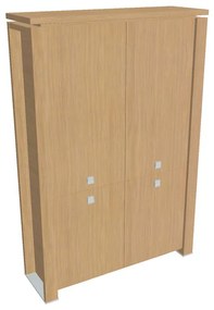 Vysoká skriňa Verno+ 140 x 46 x 210 cm, delená, dub svetlý
