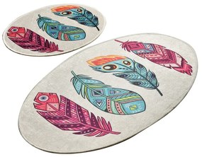 Súprava 2 kusov kúpeľňových predložiek Feather viacfarebna