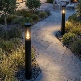 Moderná vonkajšia stojaca lampa čierna 110 cm IP44 - Rox