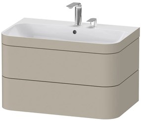 DURAVIT Happy D.2 Plus c-bonded závesná skrinka s nábytkovým umývadlom s dvomi otvormi, 2 zásuvky, 775 x 490 x 480 mm, taupe matná lakovaná, HP4637E6060