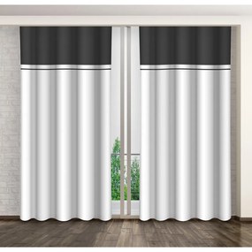 Bielo sivý dekoračný záves so zavesením štipce Dĺžka: 250 cm