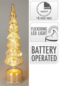 Vánoční LED světelná dekorace s časovačem Arin 40 cm zlatá