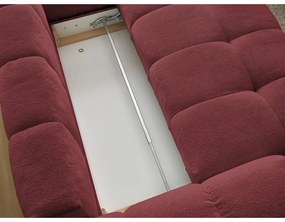 Vínovočervená ženilková rozkladacia/s úložným priestorom rohová pohovka (pravý roh/do L) Everest – Bobochic Paris