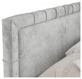 Svetlosivá boxspring posteľ s úložným priestorom 200x200 cm Voyage – Maison de Rêve