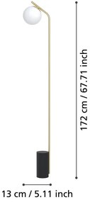 Eglo 39981 - Stojacia lampa BETULIA 1xE27/40W/230V zlatá