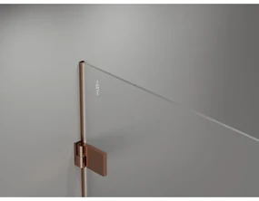 Mexen Lunar-B, výklopný sprchový kút ľavý 100 x 80 cm, 8mm číre sklo, profil medená matná, 832-100-080-65-00-L