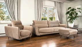 Rozkladacia sedacia súprava s úložným priestorom Salma 3+1+1 - tmavomodrá