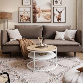 KONFERENČNÝ STOLÍK LEONARDO S POLICOU DUB ARTISAN + BIELY