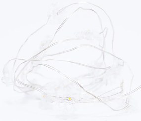 DECOLED Svetelná reťaz LED na batérie so snehovými vločkami, teplá biela, 20 LED diód, 2,3 m