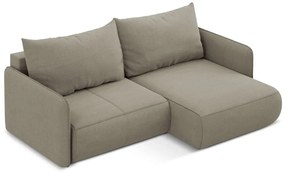 Béžová rozkladacia/s úložným priestorom rohová pohovka (pravý roh) Nanea – Makamii