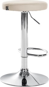 Barová stolička Ponte - koženka, chróm rám - Krémová