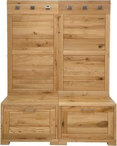 Vešiaková zostava na chodbu - 2x panel s botníkom, 150x39x194 cm