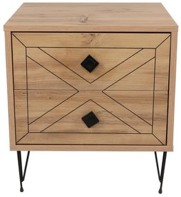 Nočný stolík LUNA 55x50 cm hnedá/čierna