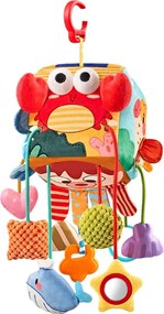 LEAN Toys Senzorická kocka do postieľky s príveskom Morské zvieratá