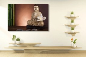 Obraz meditujúci Budha - 120x80