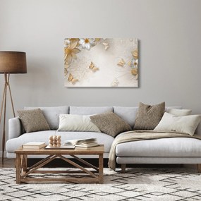 Obraz - Kvety s motýlikmi (90x60 cm)