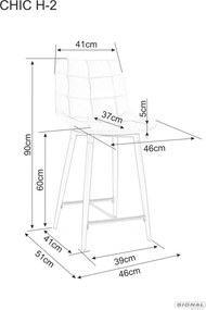 SI Štýlový H-2 Velvet Half-Hocker