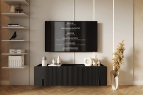 Závesný TV stolík Malmi 150 cm - čierny mat / čierna