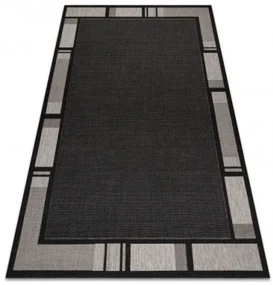 Koberec Floorlux sizal 20195 Čierno/Strieborný