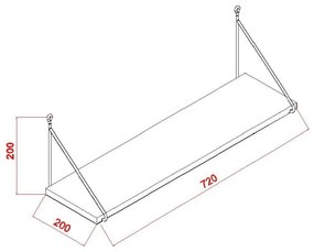 Nástenná polica ARMONI III 72 cm biela