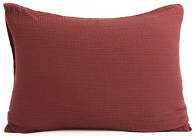 Mušelínová obliečka na vankúš 50 × 70 cm – Alexia tmavá terakota
