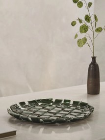 Ferm Living Keramický tanier Plait Emerald Green 30 cm