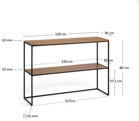 Konzolový stolík noya 120 x 80 cm orech MUZZA