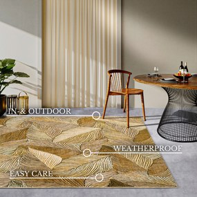 Villeroy & Boch, Kusový koberec Villeroy & Boch 106059 Gold, Black – na von aj na doma, 160x235, žltá, chodba / predsieň