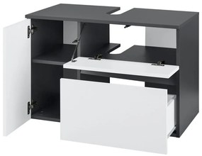 Bielo–antracitová závesná skrinka pod umývadlo 80x53 cm Wisla – Støraa