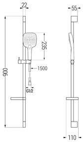 Mexen sprchový set DS17, čierna, 785174583-70