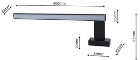 Nástenné LED svietidlo Shine L, 1x LED 11w, 4000k, (45 cm), b