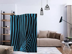 Paraván - Zebra pattern (turquoise) [Room Dividers] Veľkosť: 135x172, Verzia: Obojstranný