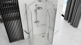 Rea Molier, sprchová kabína 100(dvere) x 80(stena) x 190 cm, 6mm číre sklo, chrómový profil, KPL-K1371