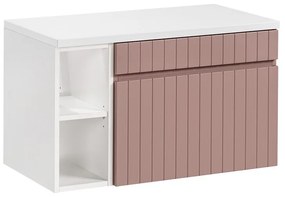 Závěsná skříňka pod umyvadlo Iconic s deskou 80 cm růže