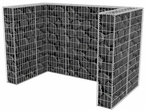 Gabiónová ohrada na dvojitý odpadkový kôš, oceľ 180x100x120 cm