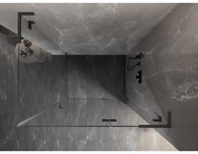 Mexen Lunar, L pravý výklopný sprchový kút 95 x 80 cm, 8mm číre sklo, grafitový profil, 834L-095-080-95-00-P
