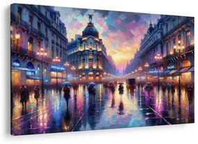 Obraz maliarsky pohľad na večerný Paríž