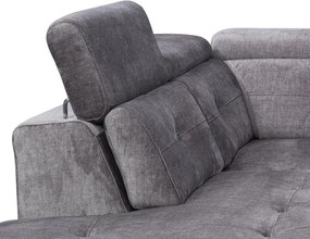 Rohová sedacia súprava Sergio, dymovo šedá látka, ľavý roh